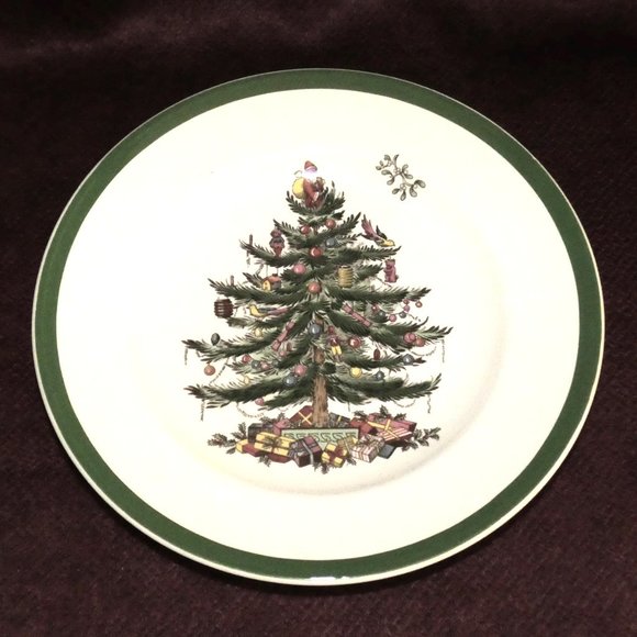 Spode Christmas Tree 7.5 inch Dessert Bread Plate S3324 England - Picture 1 of 4